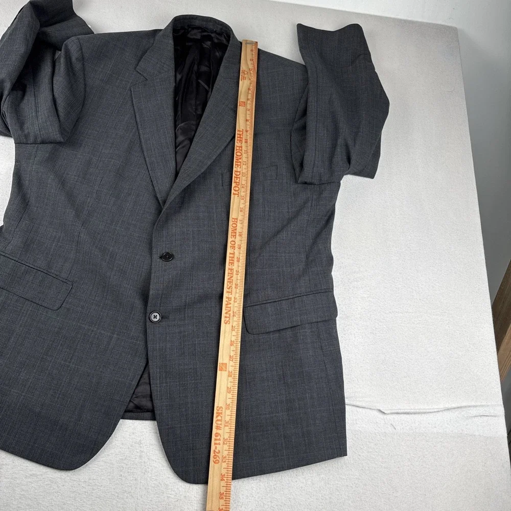 Brooks Brothers Stretch  2 Piece Gray Glen Plaid Suit 48R fits 36*30 Wool Blend